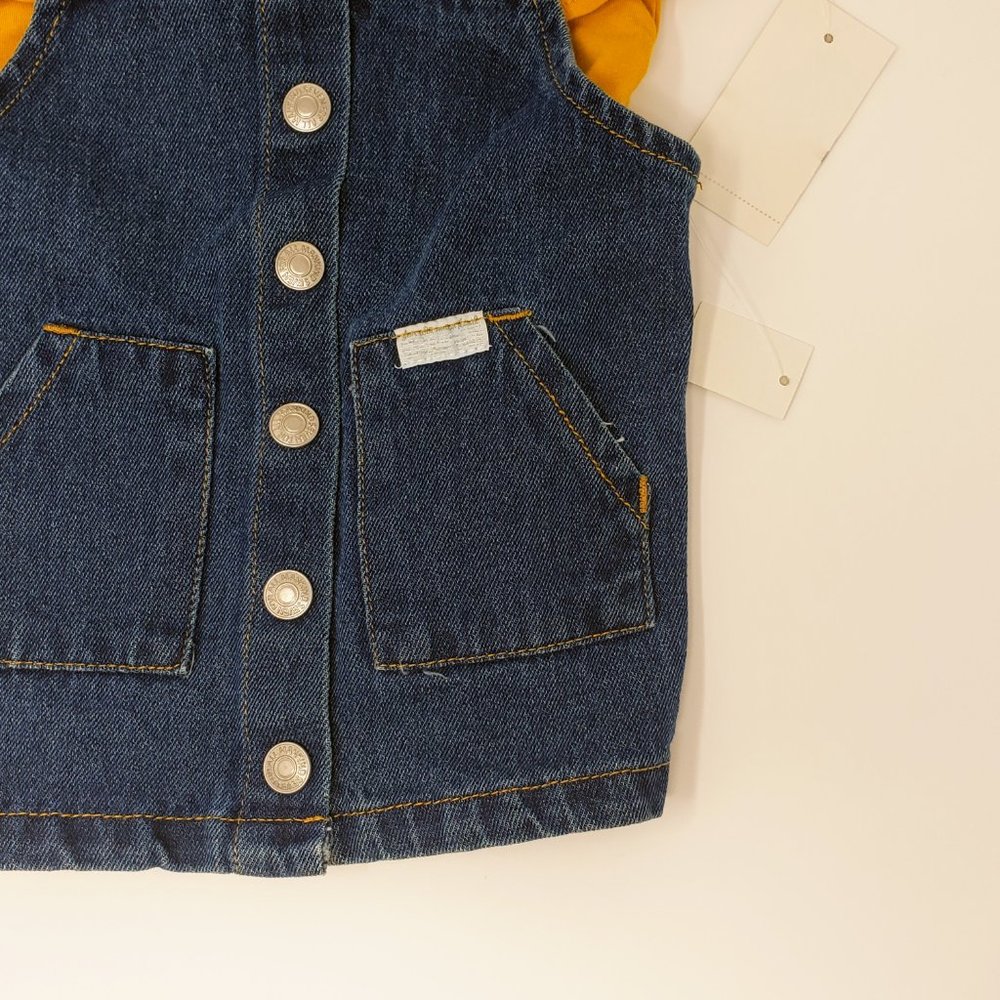 7FAM Outfit Ruffle Top with Denim Jumper - Picture 4 of 12